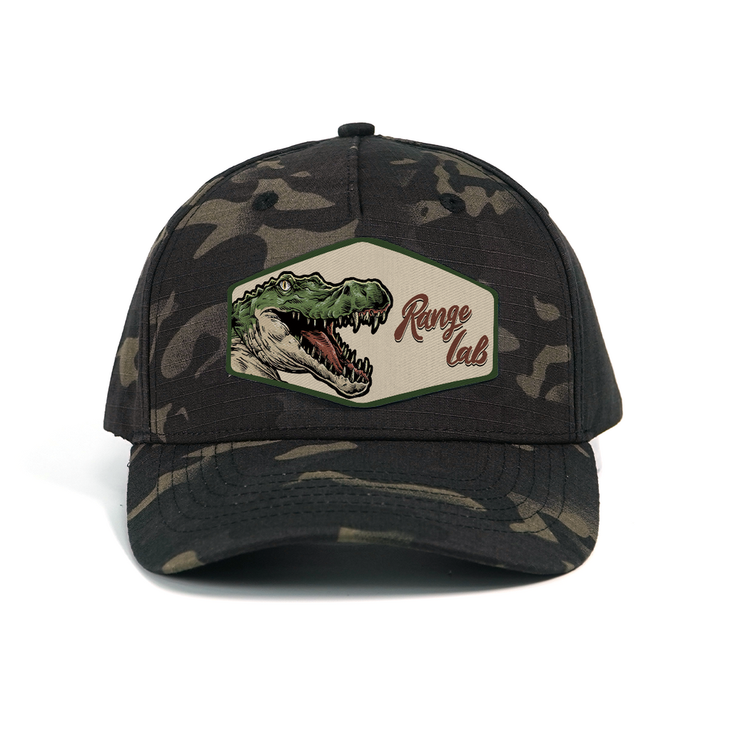 RANGELAB Camo Animal Patch Hat – Adjustable Snapback Cap for Men & Women | Outdoor Adventure Style (Crocodile / Lion / Cobra)