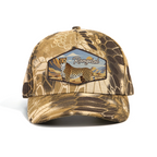 RANGELAB Unisex Camo Snapback Hat – Outdoor Hiking & Streetwear Cap with Animal Leather Patch (Eagle / Cheetah)