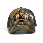 RANGELAB Camo Trucker Hat – Outdoor Mesh Snapback Cap for Men & Women | Adjustable Hunting Hat with Embroidered Leather Patch
