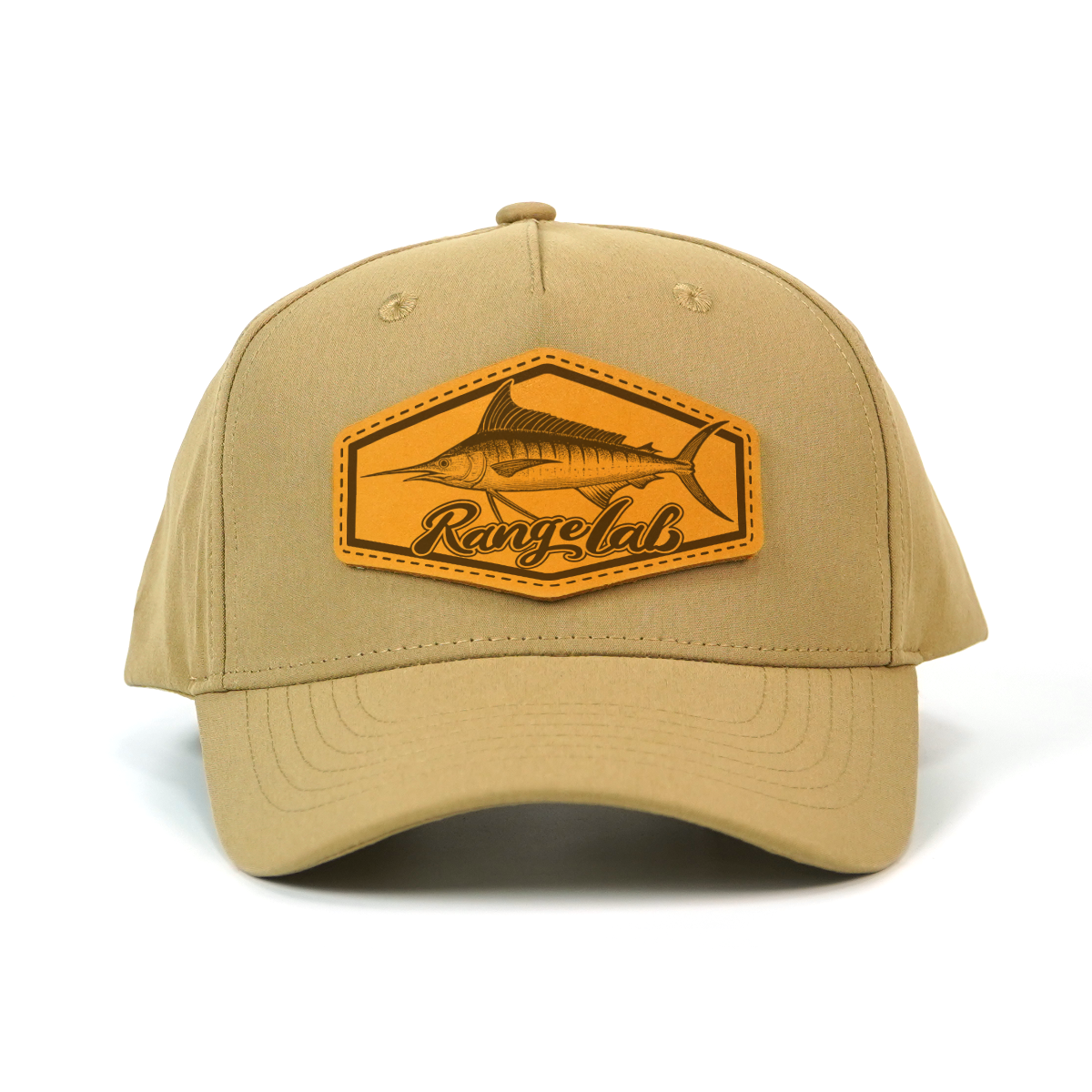 RANGELAB Leather Patch Trucker Hat for Men & Women – Outdoor Adventure Cap, Adjustable Snapback Fit, Durable Khaki Cotton, Crafted with Grit