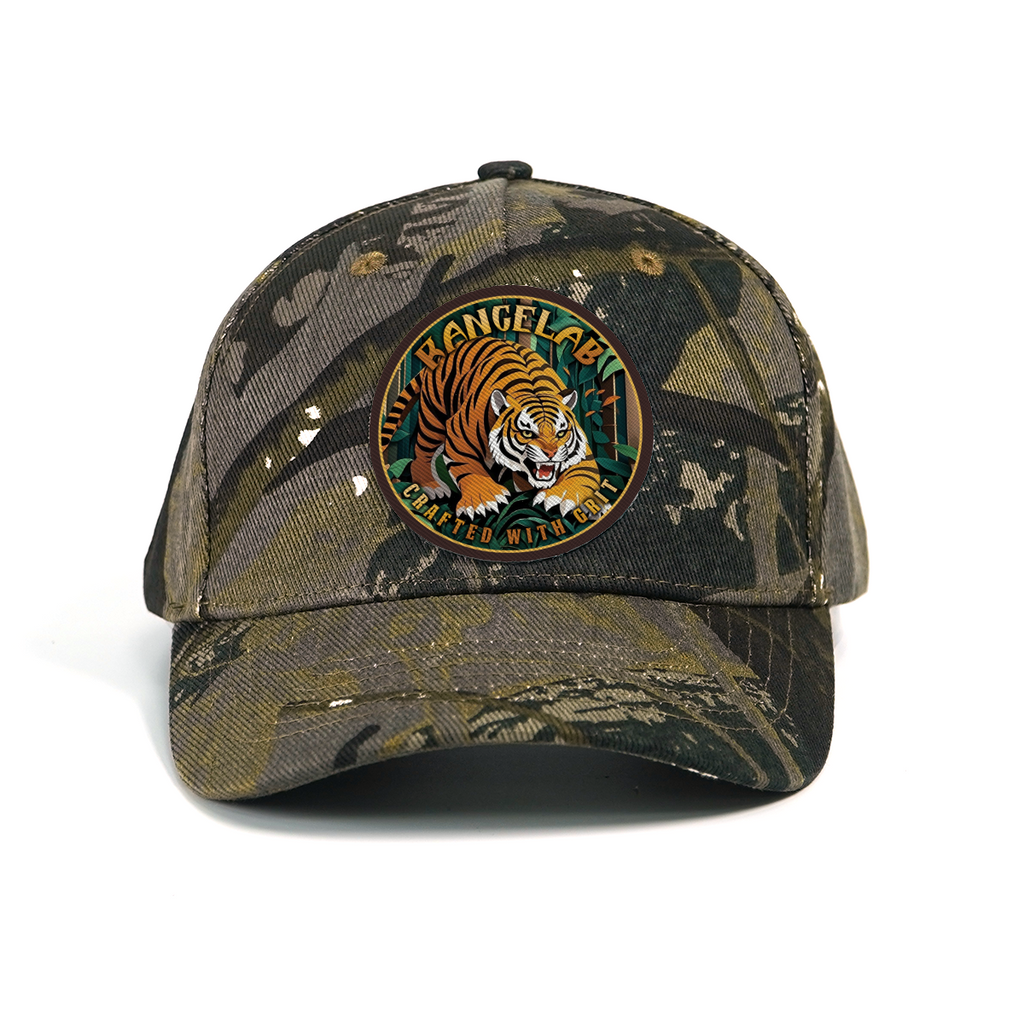 RANGELAB Camo Snapback Hat – Outdoor Adventure Baseball Cap with Animal Patch (Tiger, Cheetah, Crocodile)