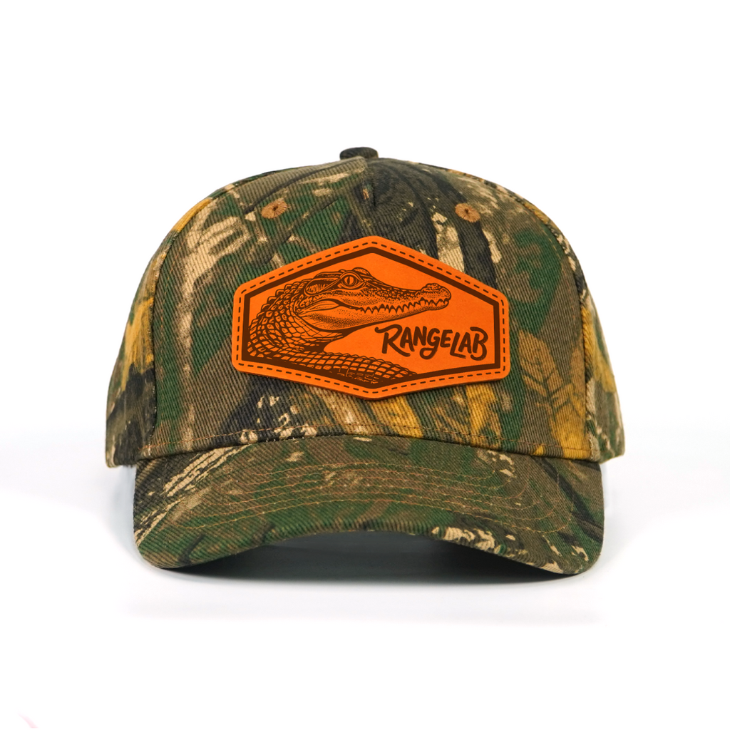 Rangelab Camo Snapback Hat - Adjustable Leather Animal Patch Cap
