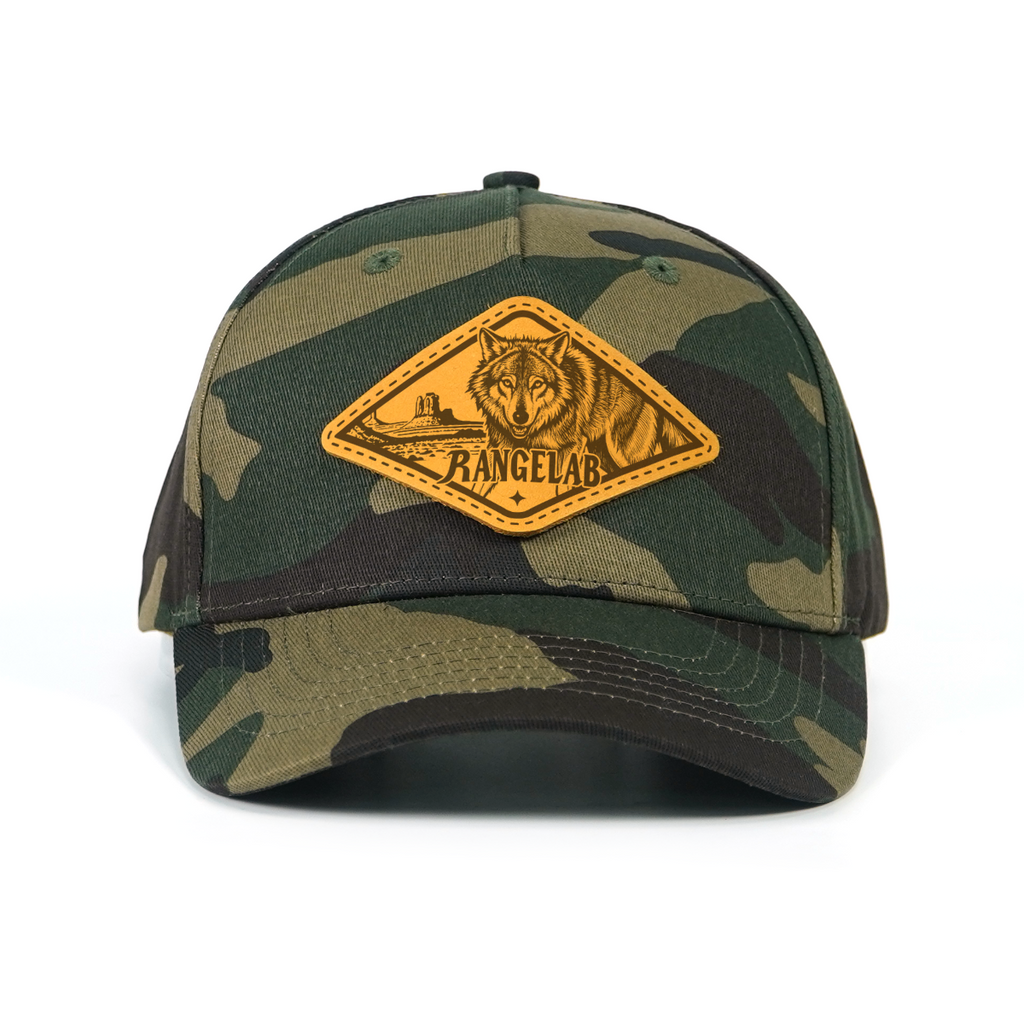 Rangelab Camo Snapback Hat – Wildlife Leather Patch, Adjustable Fit (22.5″–25″) | Outdoor & Daily Style