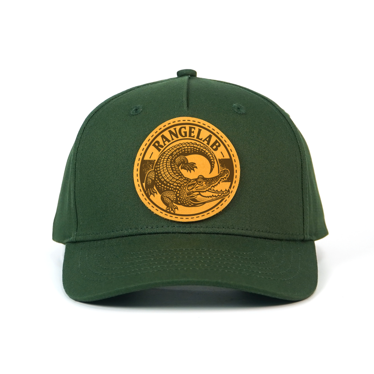 RANGELAB Premium Leather-Patch Trucker Hat – Adjustable Outdoor Snapback Cap