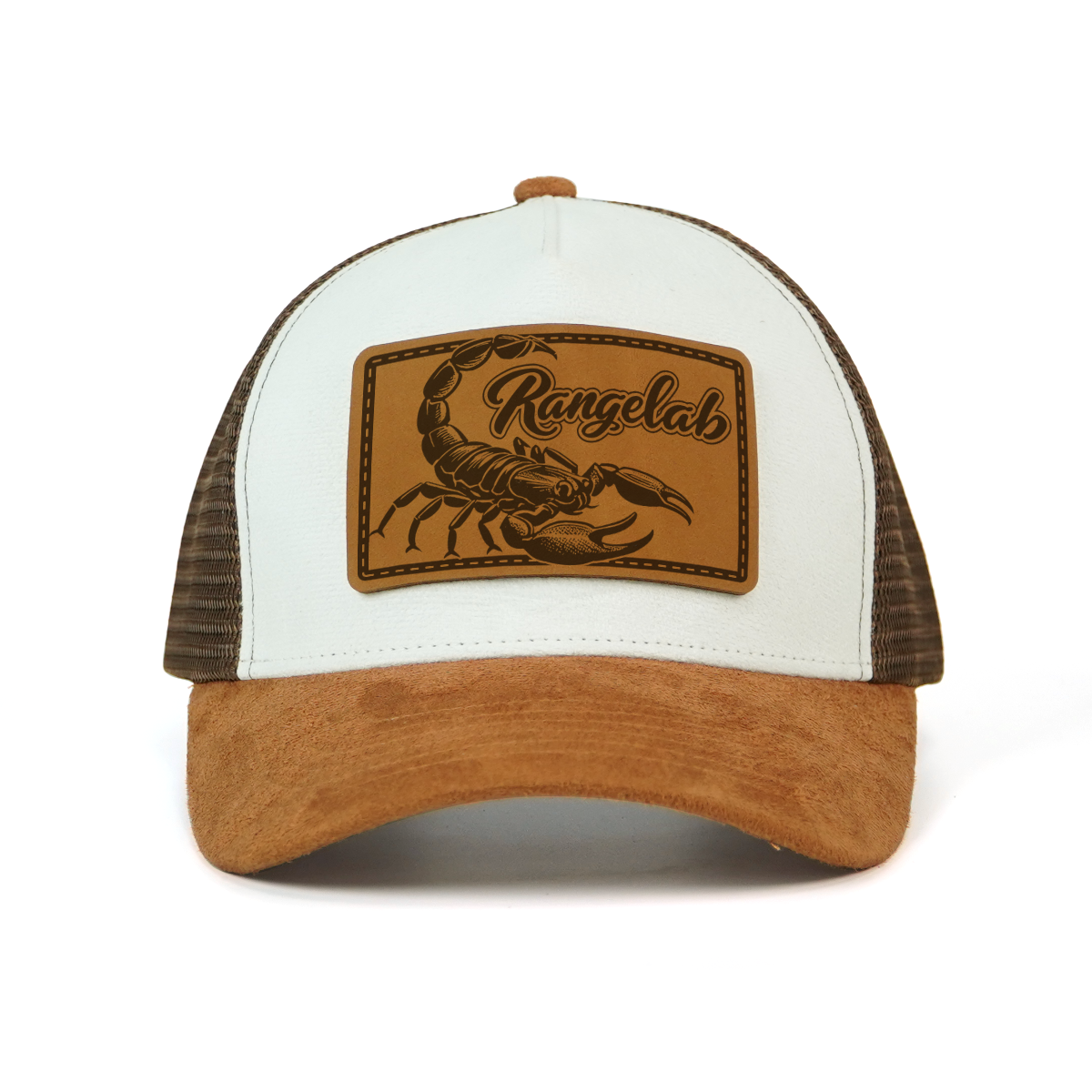Rangelab WildCraft Trucker Hat – Suede Brim, Breathable Mesh, Animal Leather Patch (Adjustable 22.5″–25″)