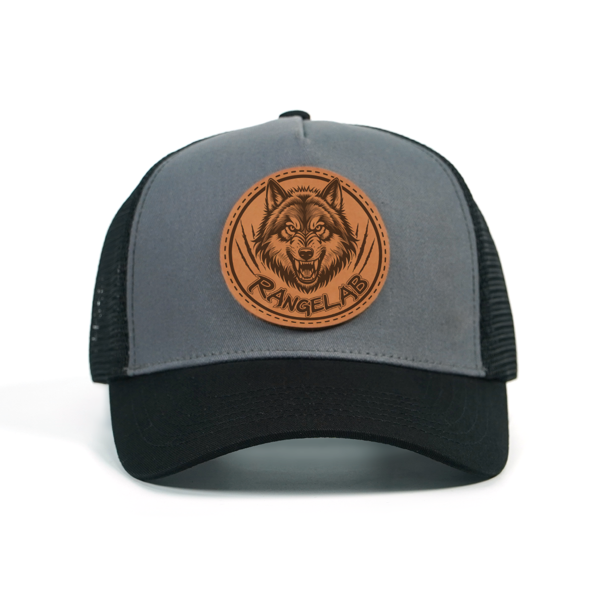 RANGELAB™ Leather Patch Trucker Hat – Premium Adjustable Snapback Cap for Men & Women | Outdoor Adventure Baseball Hat, Mesh Back, Crafted in USA