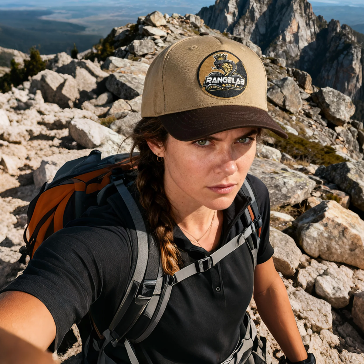 RANGELAB Premium Adventure Trucker Hat – Outdoor Snapback Cap with Embroidered Patch (Cobra / Cheetah / Eagle Series)