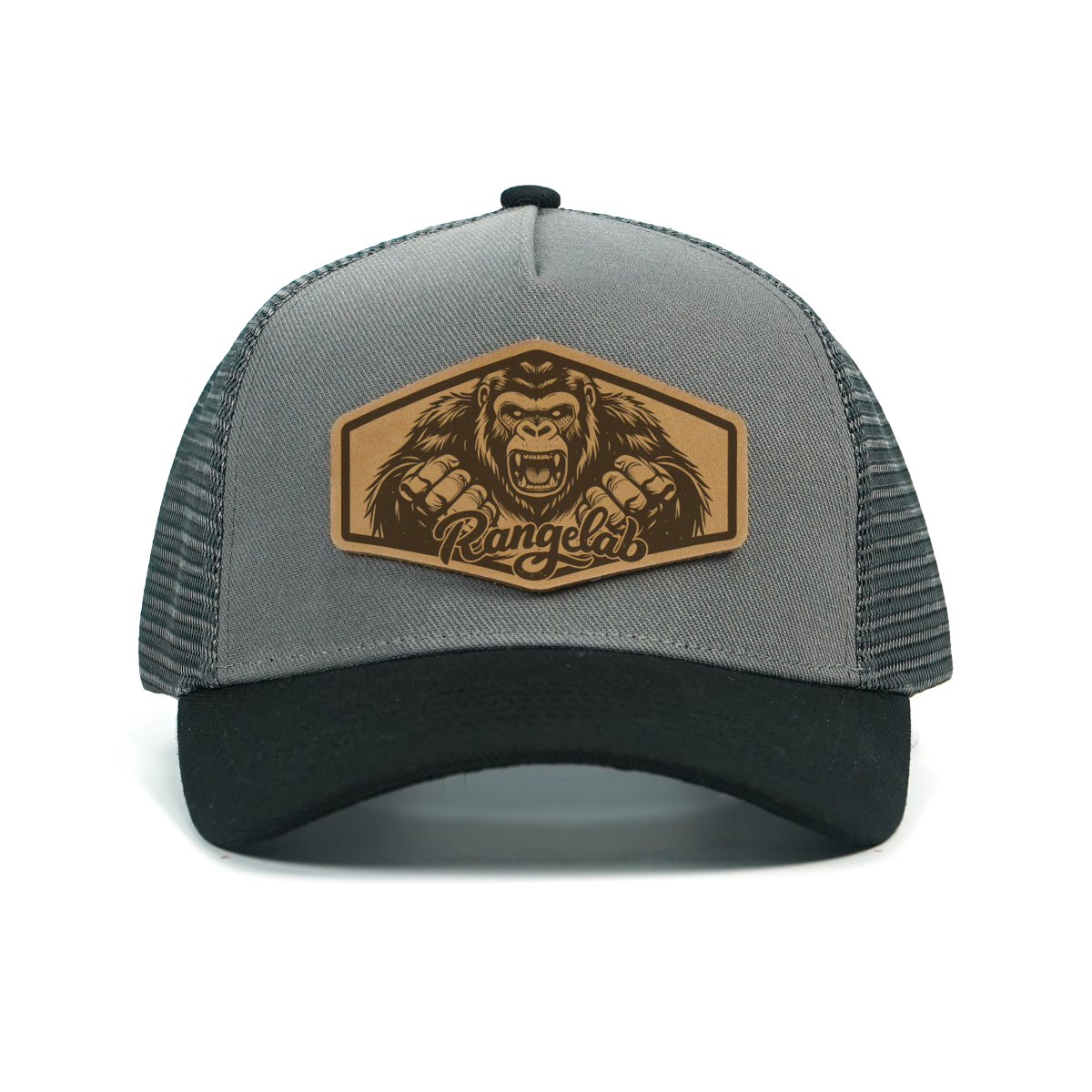RANGELAB Premium Leather Patch Trucker Hat – Animal Series (Tiger, Gorilla, Eagle, Crocodile, Marlin)