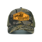 RANGELAB Camo Outdoor Hat - Wildlife Leather Patches Adjustable Snapback for Hiking & Tailgating