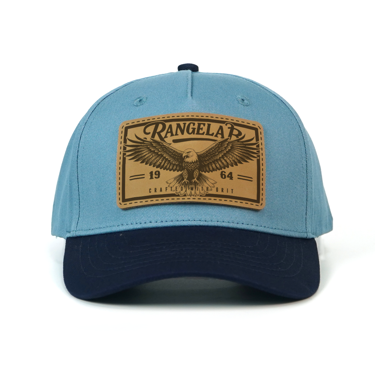 Rangelab Adventure Series Genuine Leather Patch Hat – Premium Cotton Adjustable Snapback Cap