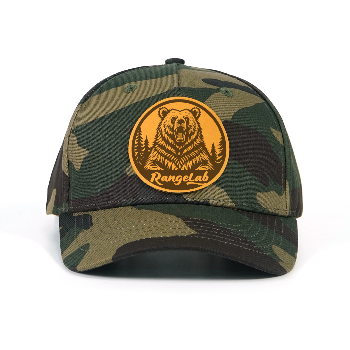 Rangelab Camo Snapback Hat – Wildlife Leather Patch, Adjustable Fit (22.5″–25″) | Outdoor & Daily Style