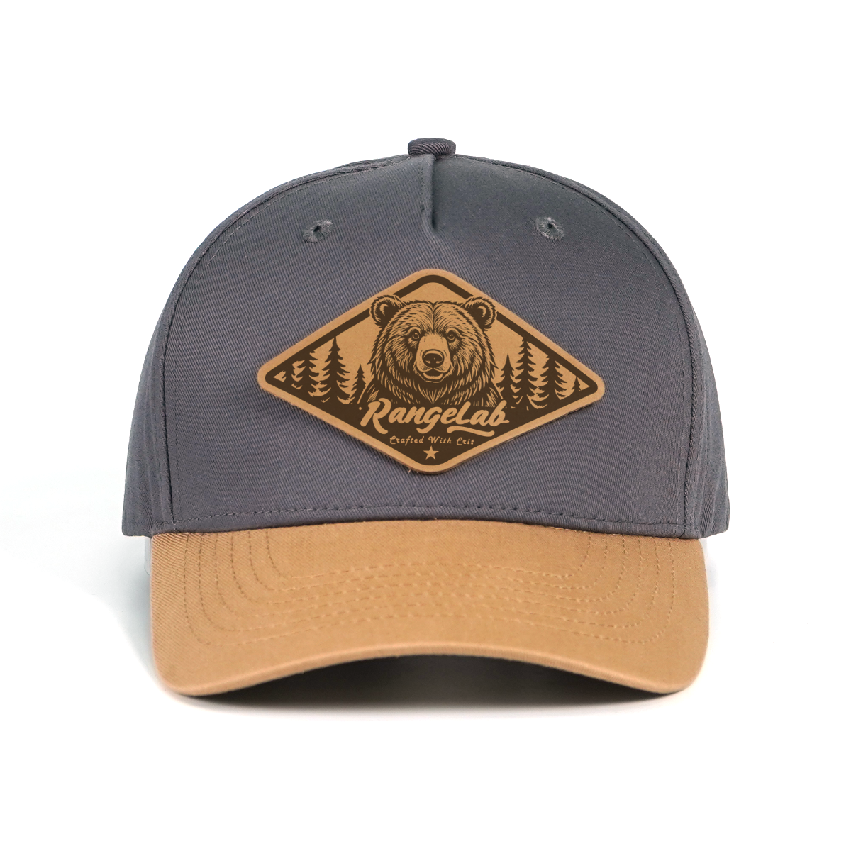Rangelab Wildlife Leather Patch Snapback Hat - Adjustable Adventure Cap (Bear/Wolf/Shark/Walrus/Sea Turtle)