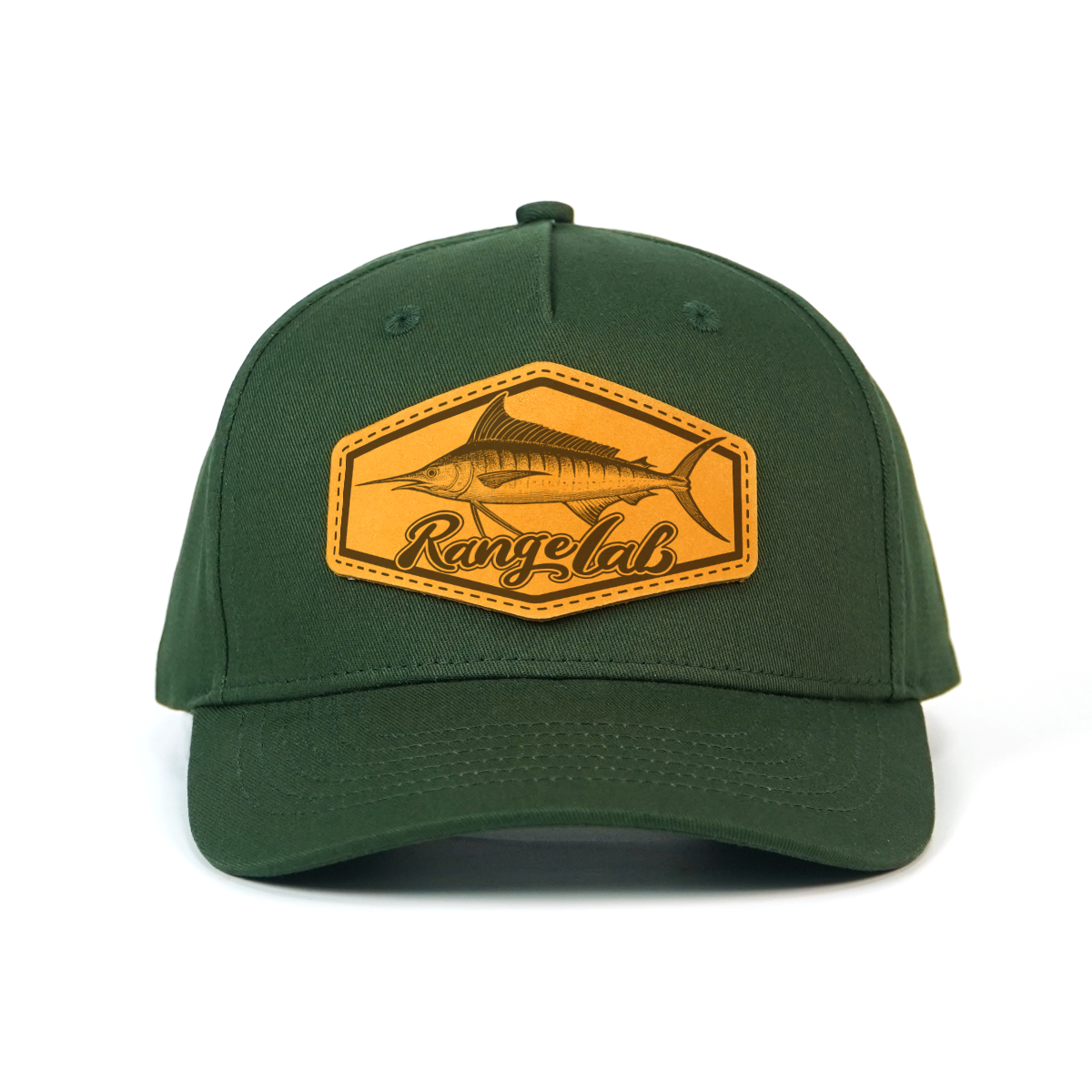 RANGELAB Premium Leather-Patch Trucker Hat – Adjustable Outdoor Snapback Cap