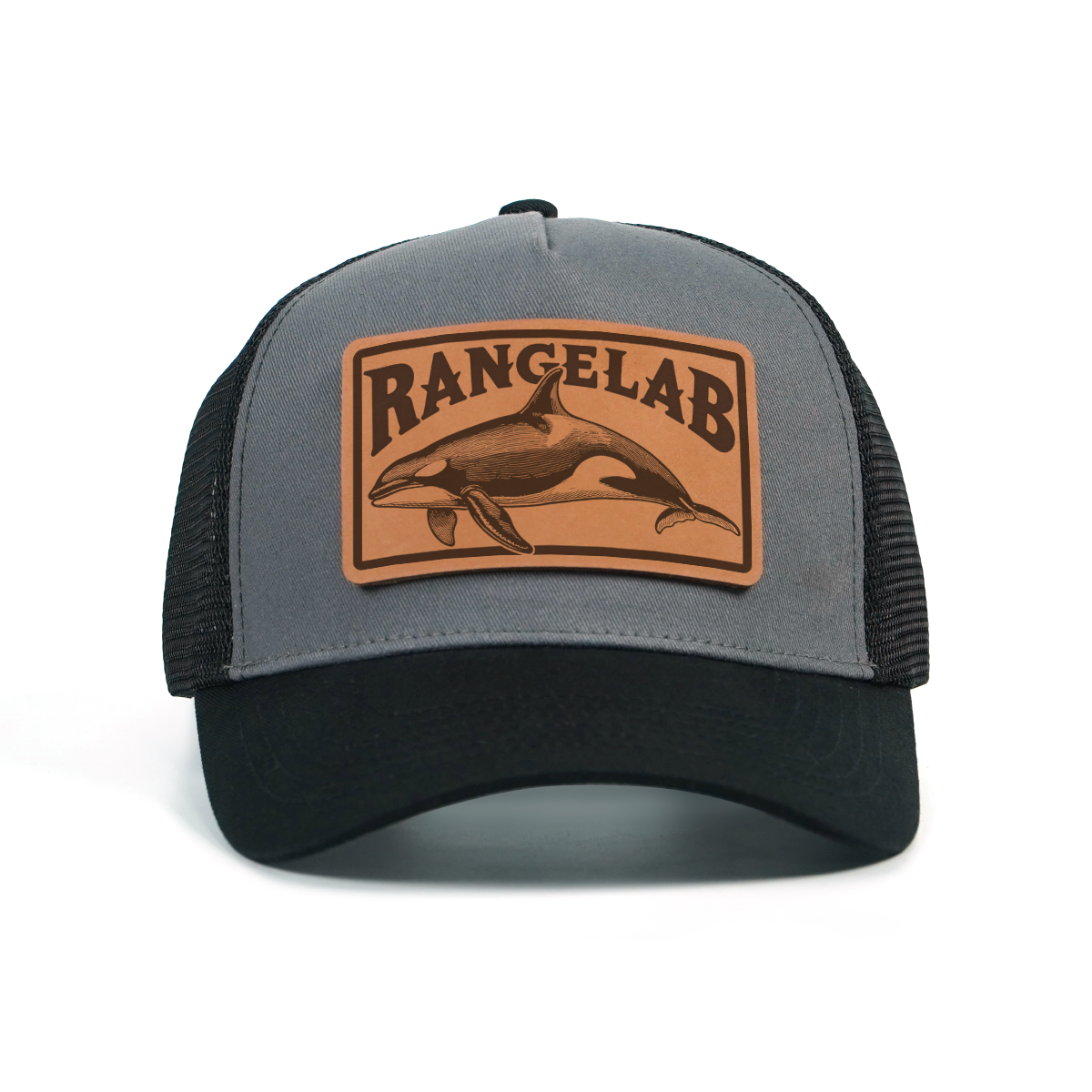 RANGELAB™ Leather Patch Trucker Hat – Premium Adjustable Snapback Cap for Men & Women | Outdoor Adventure Baseball Hat, Mesh Back, Crafted in USA
