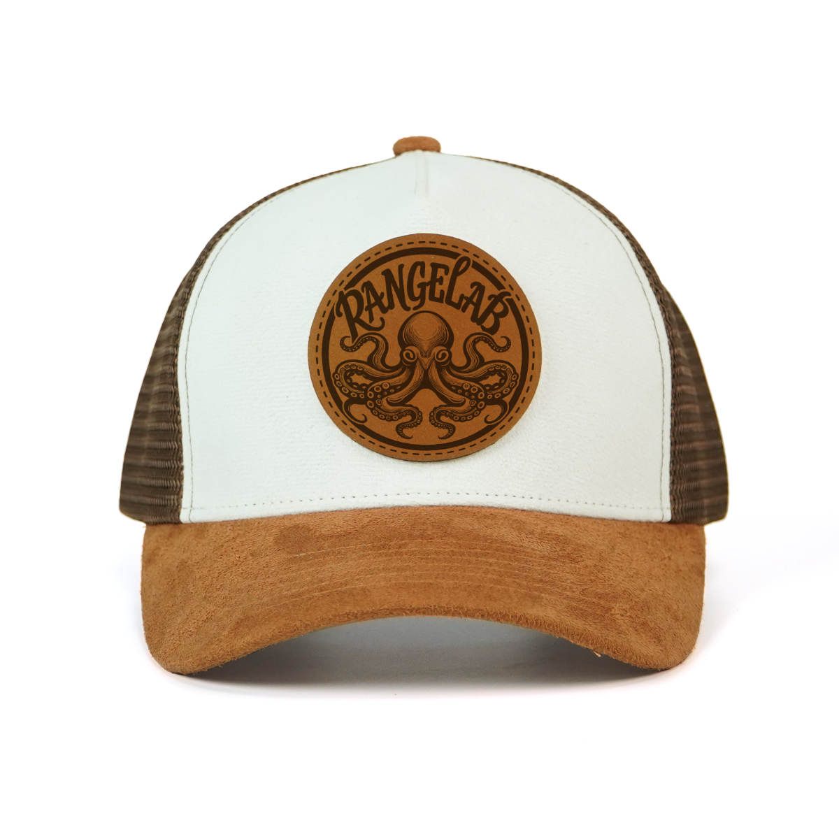 Rangelab WildCraft Trucker Hat – Suede Brim, Breathable Mesh, Animal Leather Patch (Adjustable 22.5″–25″)