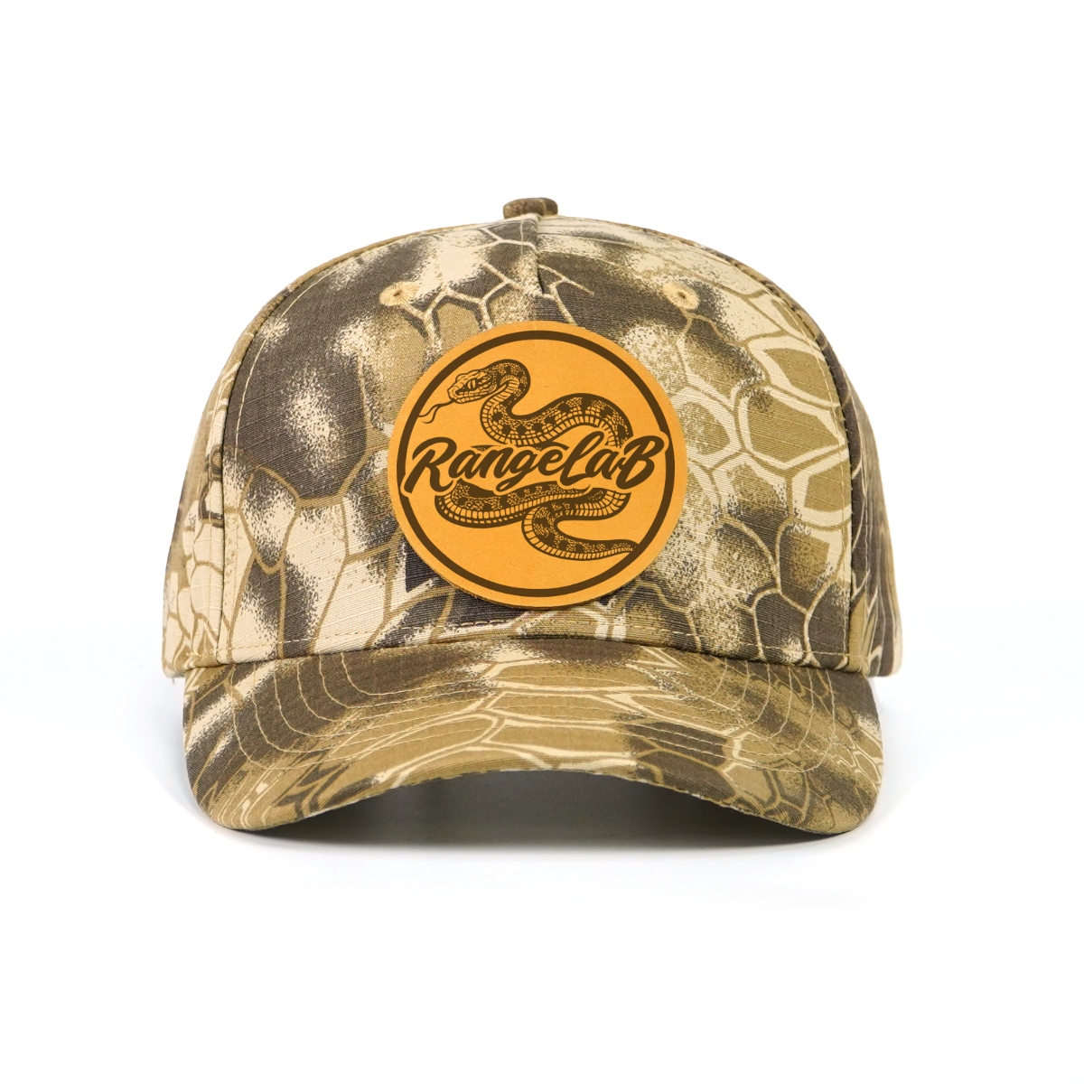 Rangelab Camo Baseball Cap with Leather Animal Patch - Adjustable Snapback for Outdoor Adventure