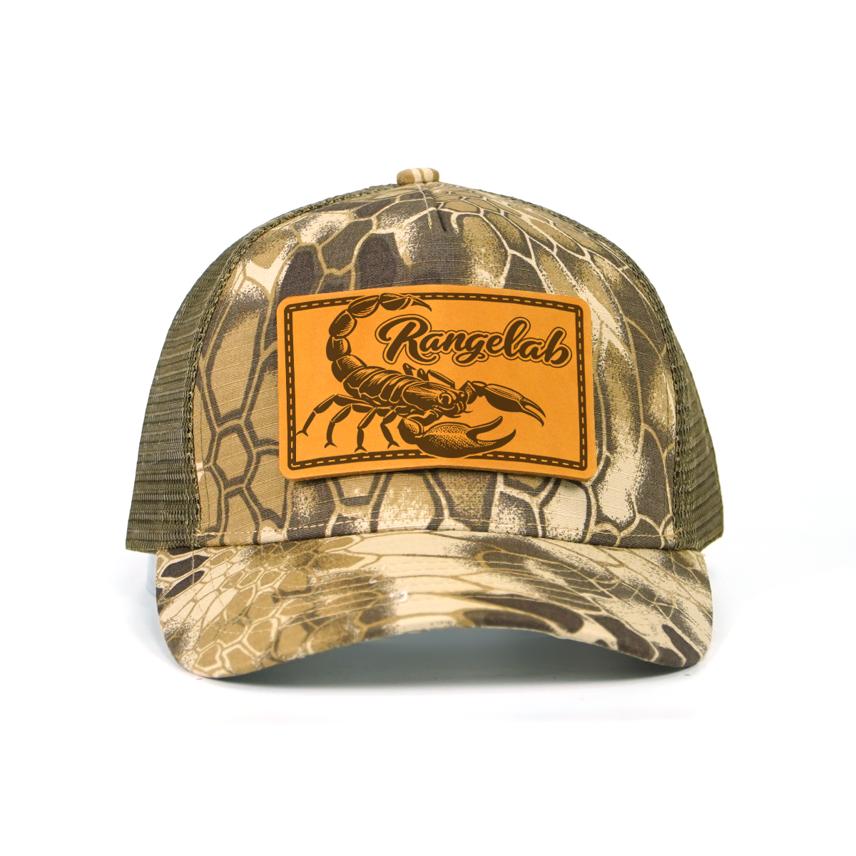 Rangelab Camo Mesh Cap - Adjustable Snapback with Wildlife Leather Patch | Outdoor Adventure Hat for Men & Women