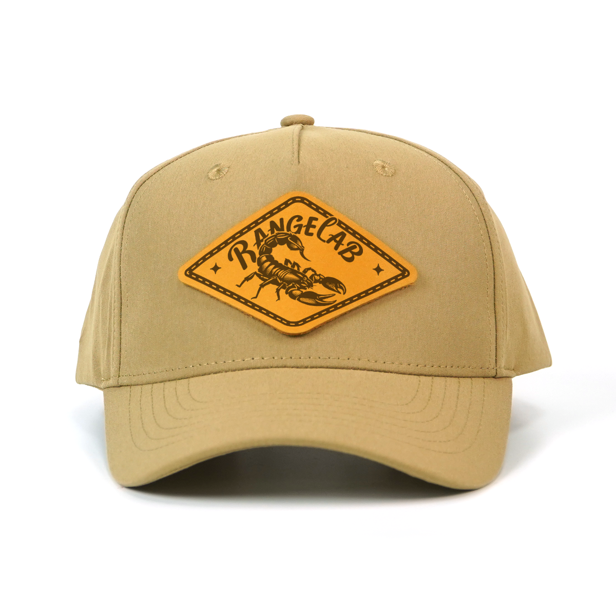 RANGELAB Leather Patch Trucker Hat for Men & Women – Outdoor Adventure Cap, Adjustable Snapback Fit, Durable Khaki Cotton, Crafted with Grit