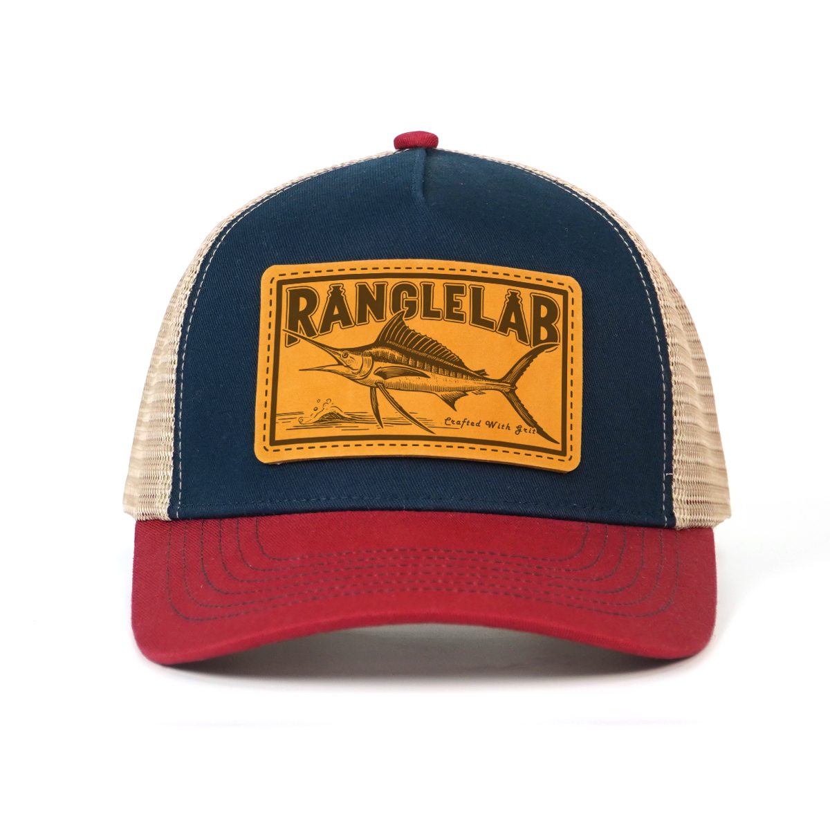 RANGELAB Leather Patch Trucker Hat – Vintage Adventure Cap for Outdoor Lovers
