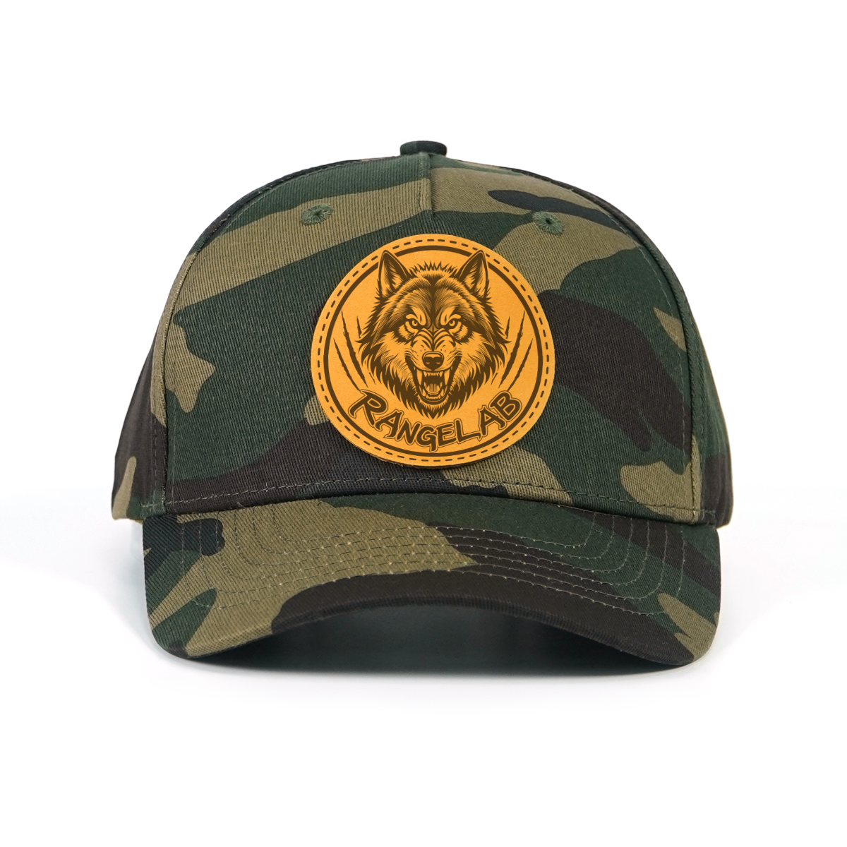 Rangelab Camo Snapback Hat – Wildlife Leather Patch, Adjustable Fit (22.5″–25″) | Outdoor & Daily Style