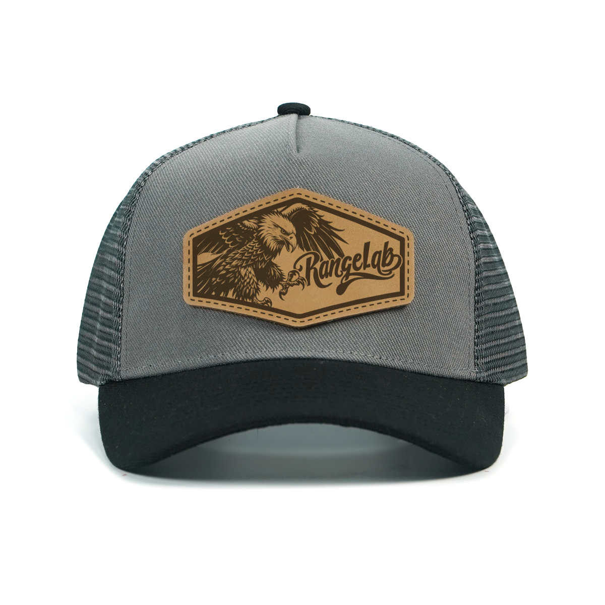 RANGELAB Premium Leather Patch Trucker Hat – Animal Series (Tiger, Gorilla, Eagle, Crocodile, Marlin)