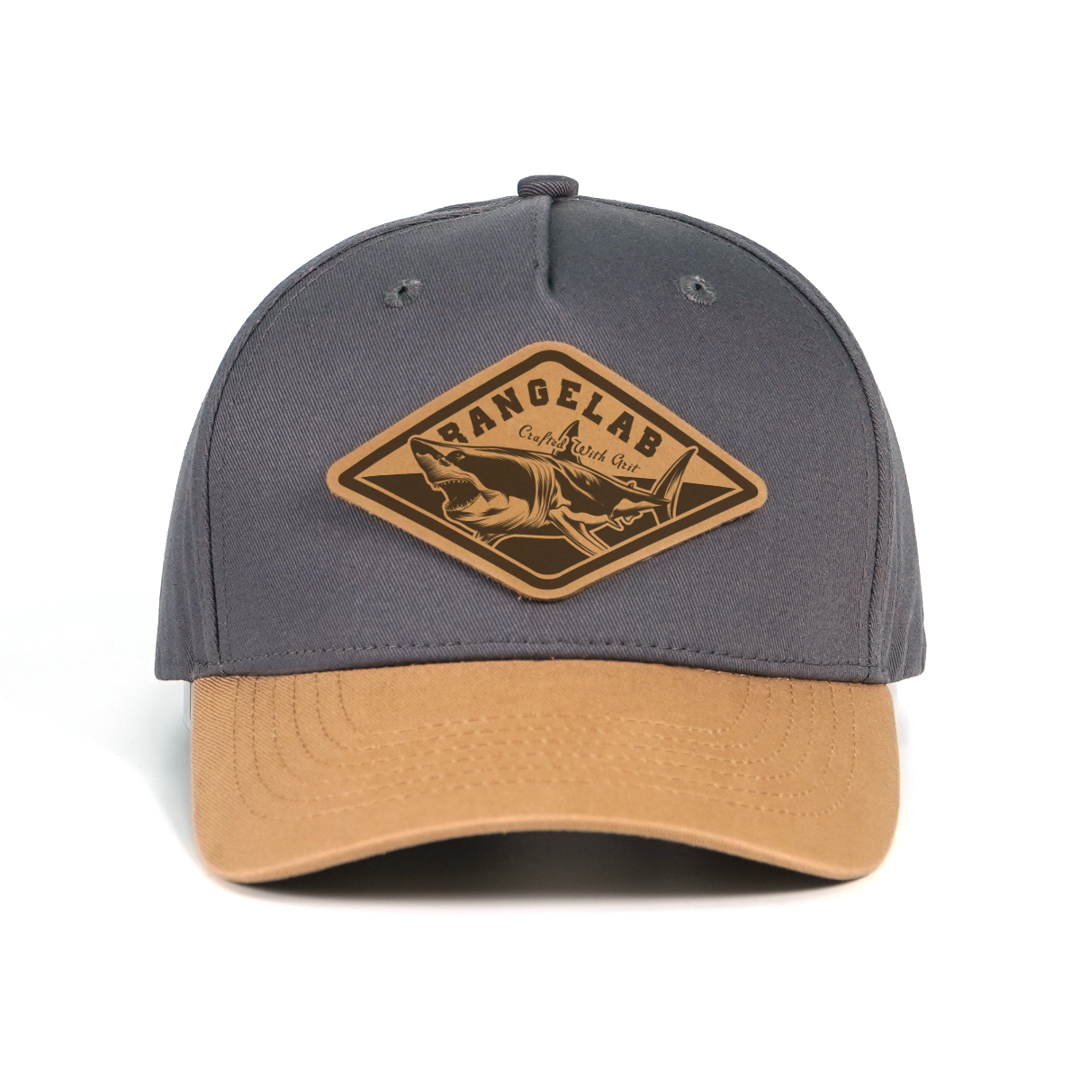 Rangelab Wildlife Leather Patch Snapback Hat - Adjustable Adventure Cap (Bear/Wolf/Shark/Walrus/Sea Turtle)