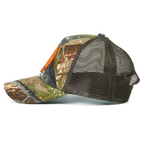 RANGELAB Camo Trucker Hat with Leather Animal Patch – Adjustable Mesh Back for Outdoor & Hunting