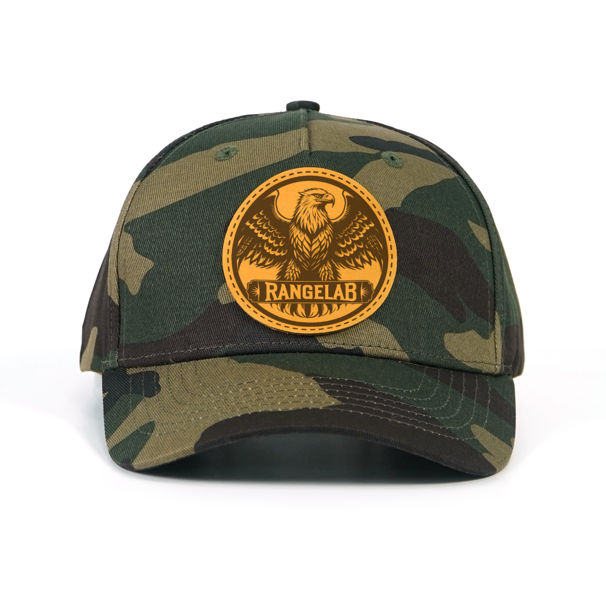 Rangelab Camo Snapback Hat – Wildlife Leather Patch, Adjustable Fit (22.5″–25″) | Outdoor & Daily Style