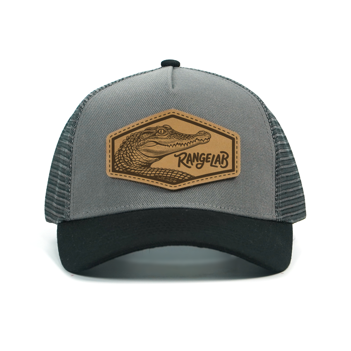 RANGELAB Premium Leather Patch Trucker Hat – Animal Series (Tiger, Gorilla, Eagle, Crocodile, Marlin)