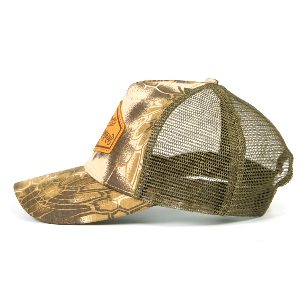 Rangelab Camo Mesh Cap - Adjustable Snapback with Wildlife Leather Patch | Outdoor Adventure Hat for Men & Women