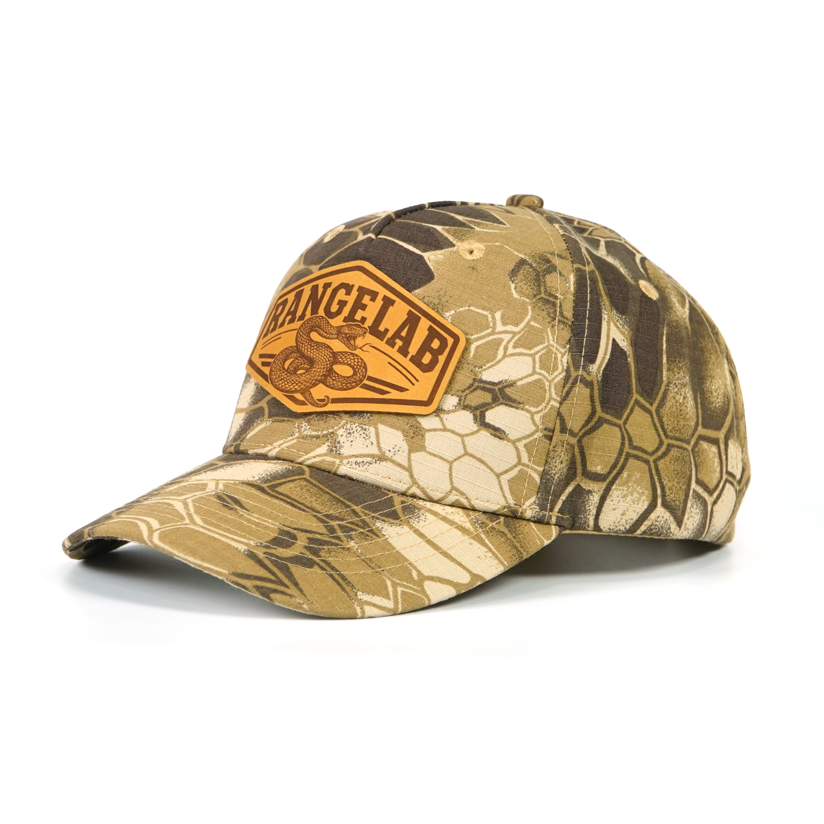 Rangelab Camo Baseball Cap with Leather Animal Patch - Adjustable Snapback for Outdoor Adventure