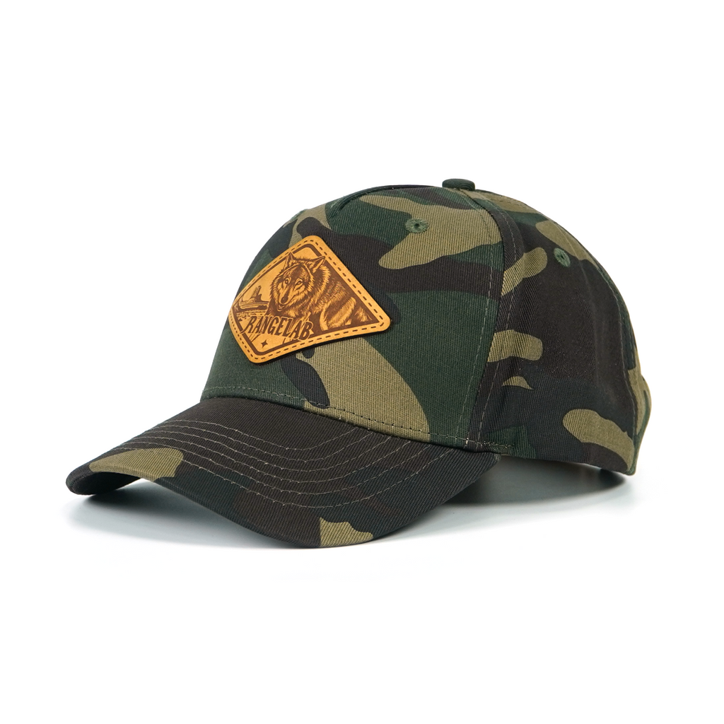 Rangelab Camo Snapback Hat – Wildlife Leather Patch, Adjustable Fit (22.5″–25″) | Outdoor & Daily Style