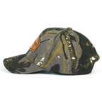 RANGELAB Camo Snapback Cap - Leather Animal Patch | Adjustable Outdoor Hat