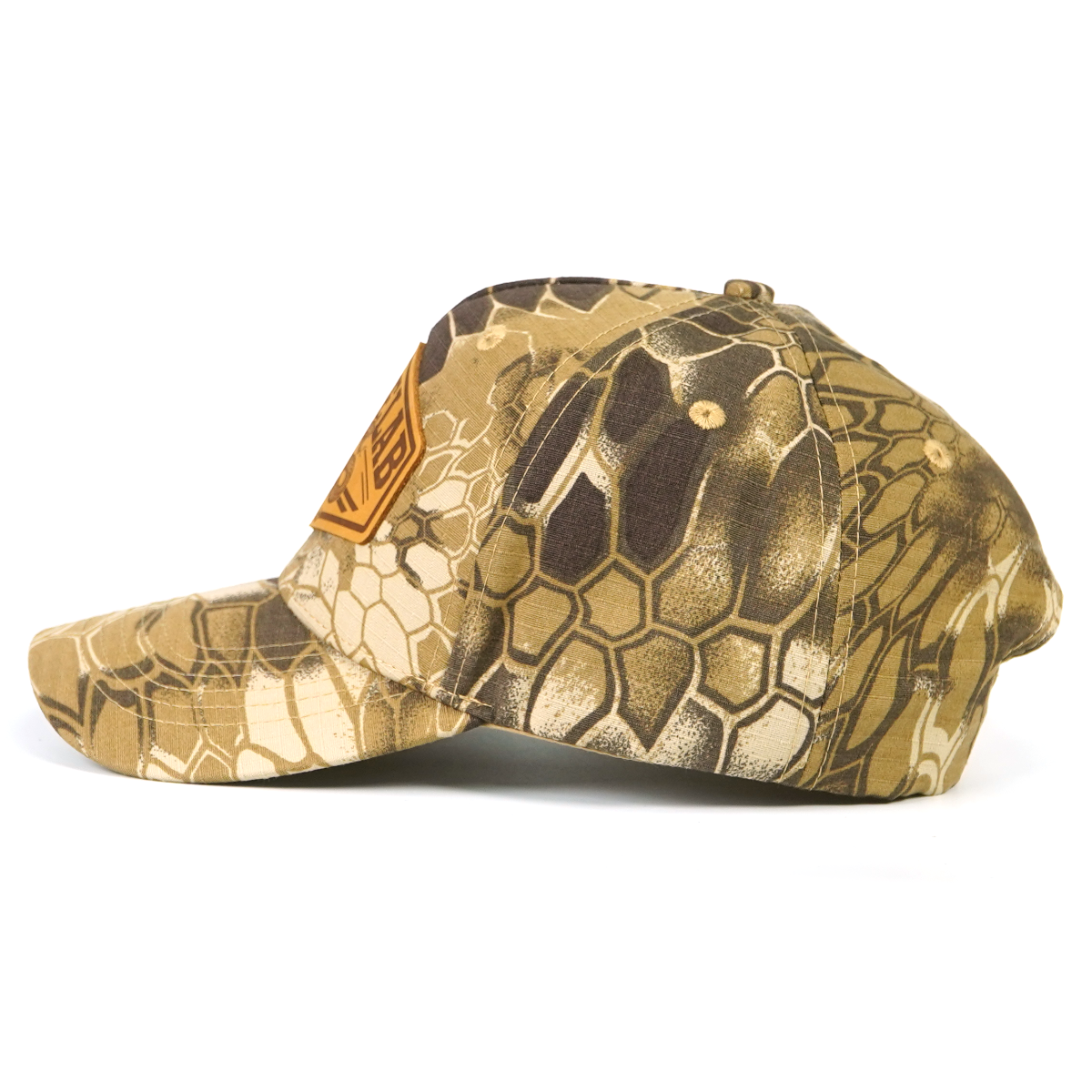 Rangelab Camo Baseball Cap with Leather Animal Patch - Adjustable Snapback for Outdoor Adventure