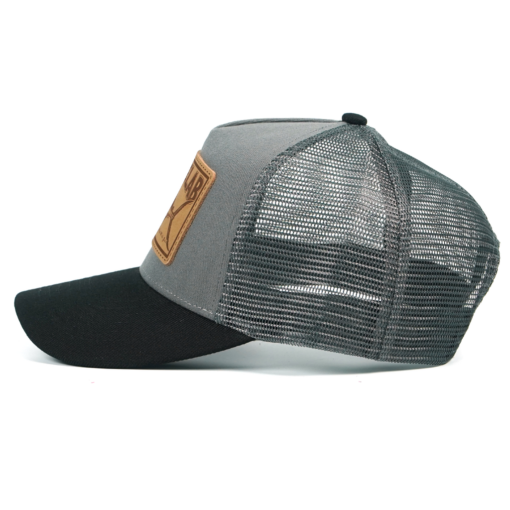 RANGELAB Premium Leather Patch Trucker Hat – Animal Series (Tiger, Gorilla, Eagle, Crocodile, Marlin)