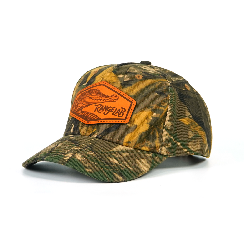 Rangelab Camo Snapback Hat - Adjustable Leather Animal Patch Cap