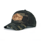 RANGELAB Tactical Camo Snapback Cap - Adjustable Fit with Leather Wildlife Patch