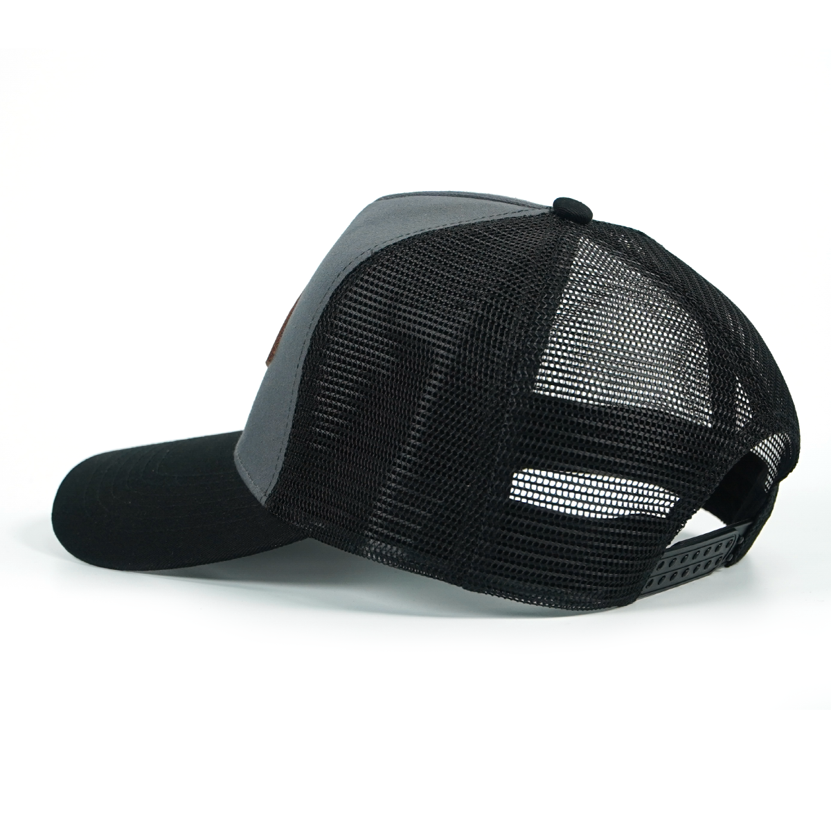 RANGELAB™ Leather Patch Trucker Hat – Premium Adjustable Snapback Cap for Men & Women | Outdoor Adventure Baseball Hat, Mesh Back, Crafted in USA