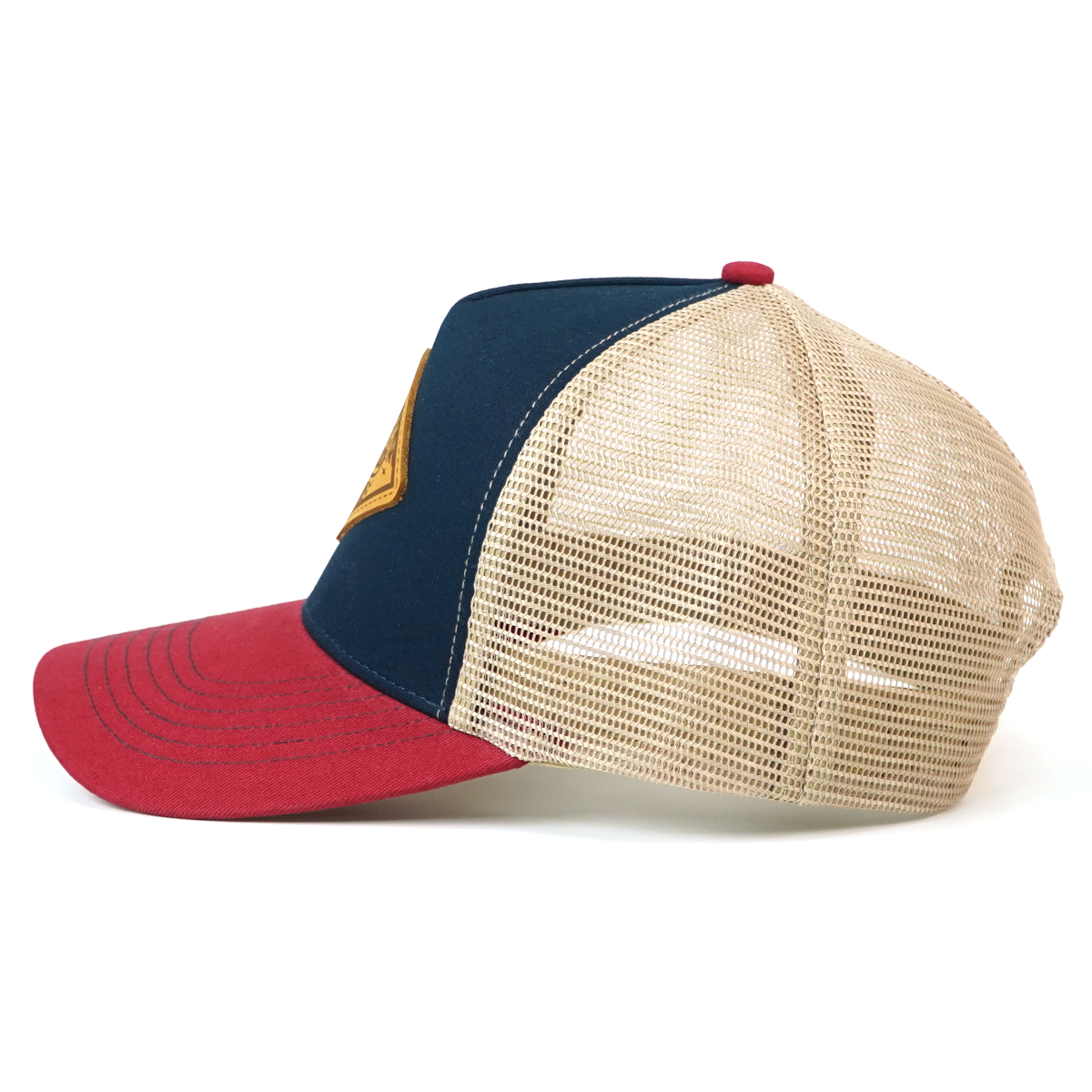 RANGELAB Leather Patch Trucker Hat – Vintage Adventure Cap for Outdoor Lovers