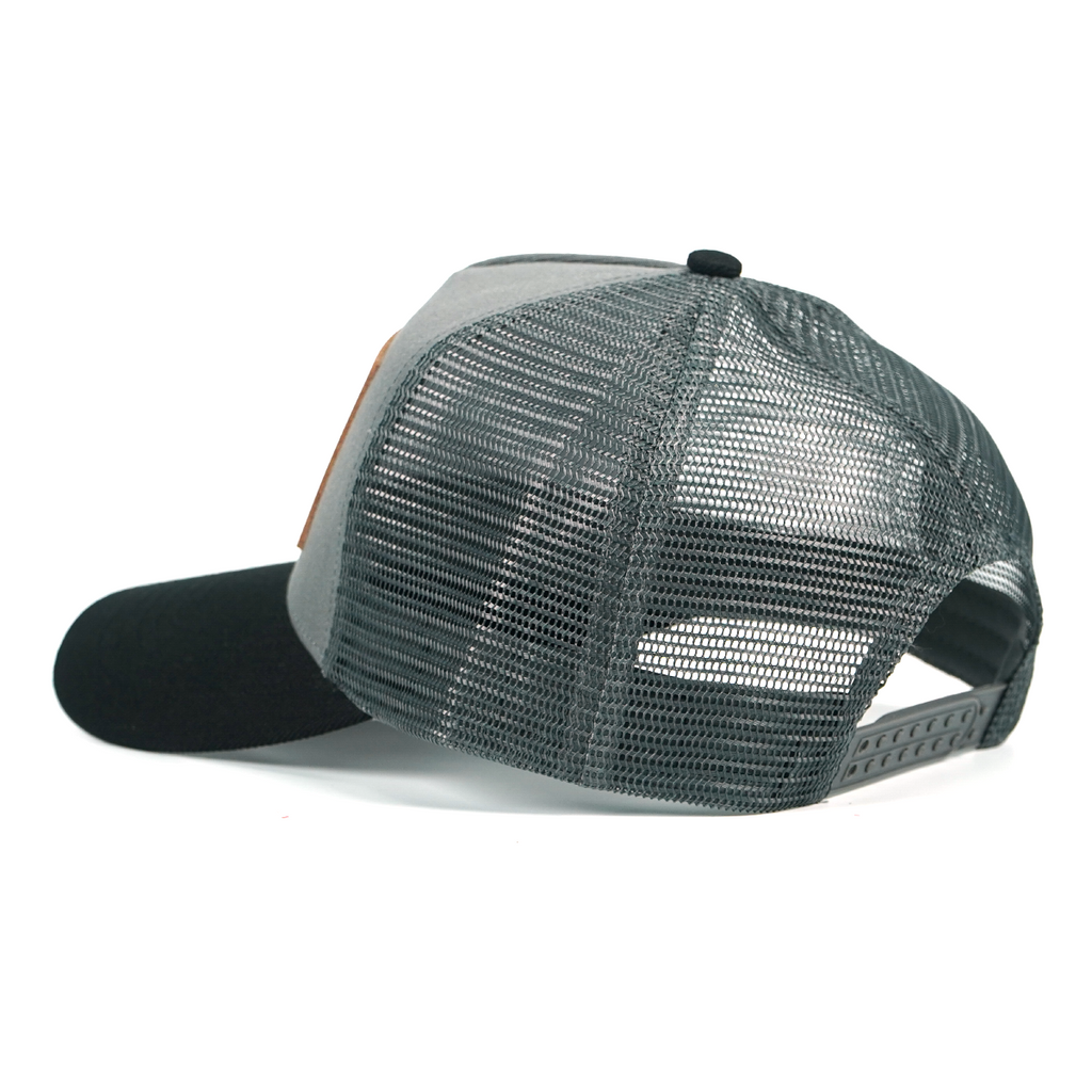 RANGELAB Premium Leather Patch Trucker Hat – Animal Series (Tiger, Gorilla, Eagle, Crocodile, Marlin)