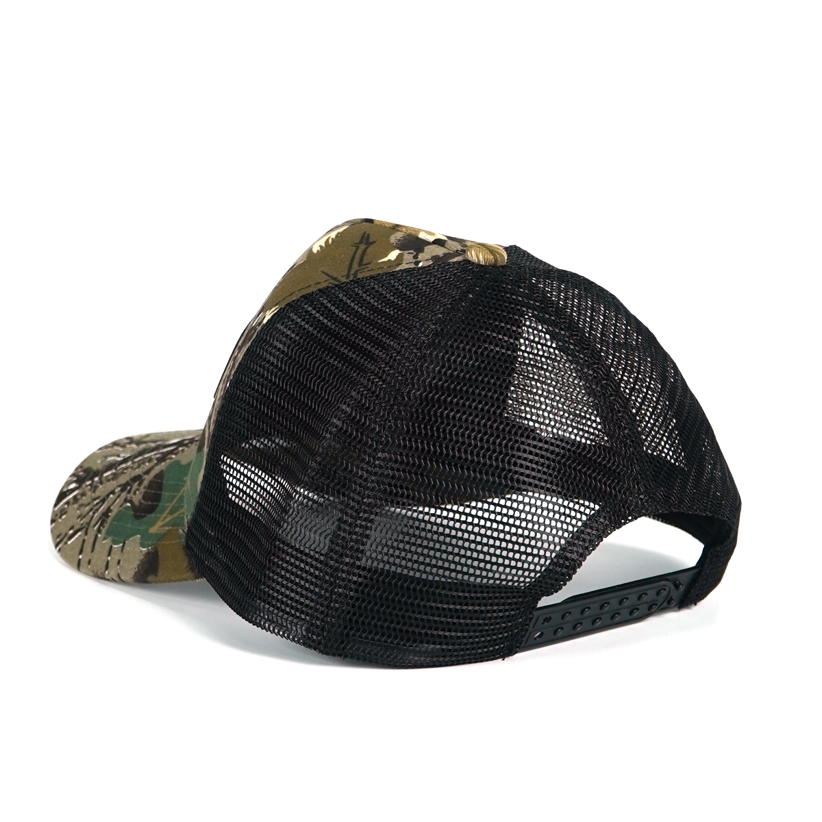 RANGELAB Camo Trucker Hat - Leather Wildlife Patch, Adjustable Mesh Back for Outdoor, Work & Daily Wear