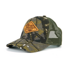 RANGELAB Camo Outdoor Hat - Wildlife Leather Patches Adjustable Snapback for Hiking & Tailgating
