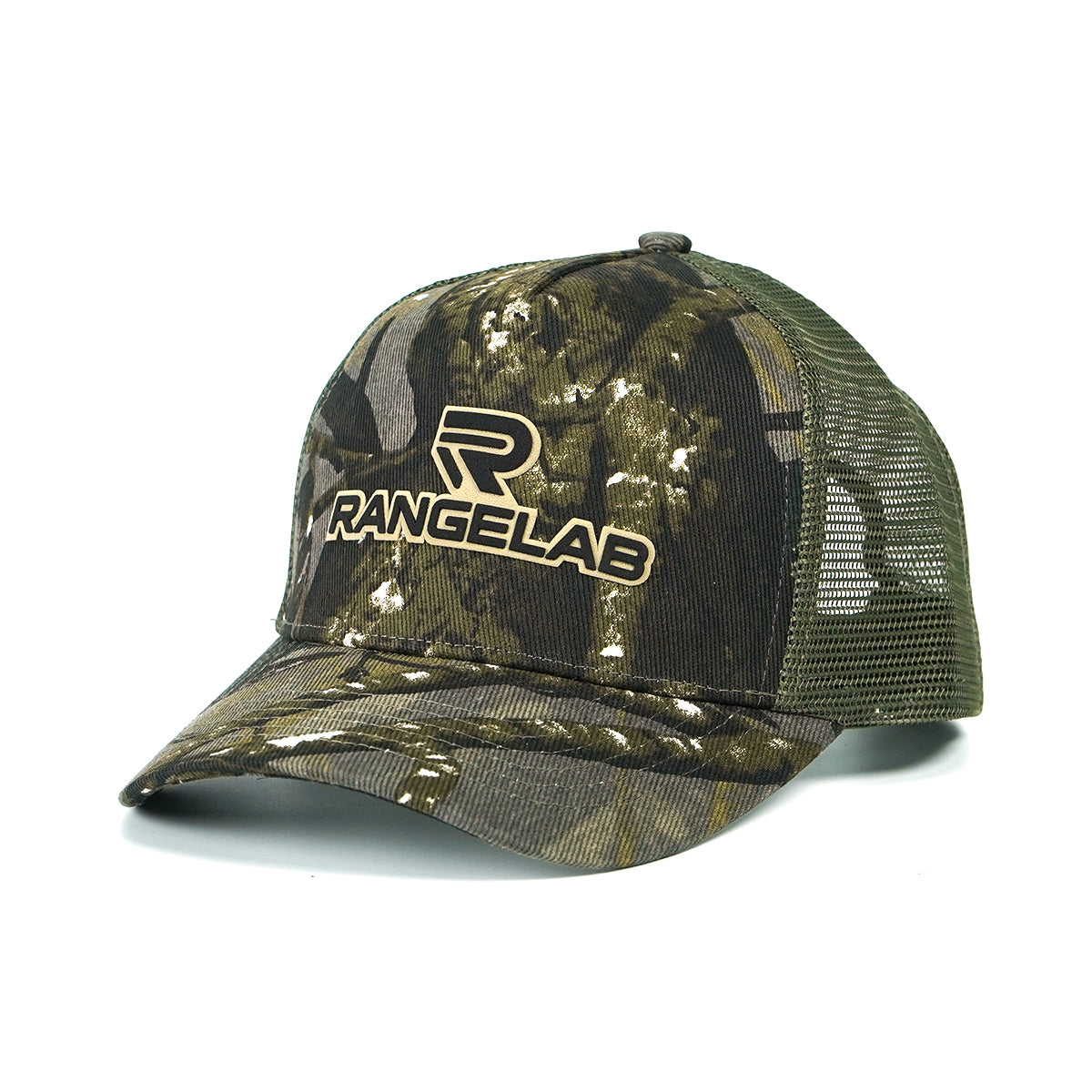 RANGELAB Camo Trucker Hat – Outdoor Adventure Mesh Cap for Men & Women | Adjustable Snapback Hunting Hat