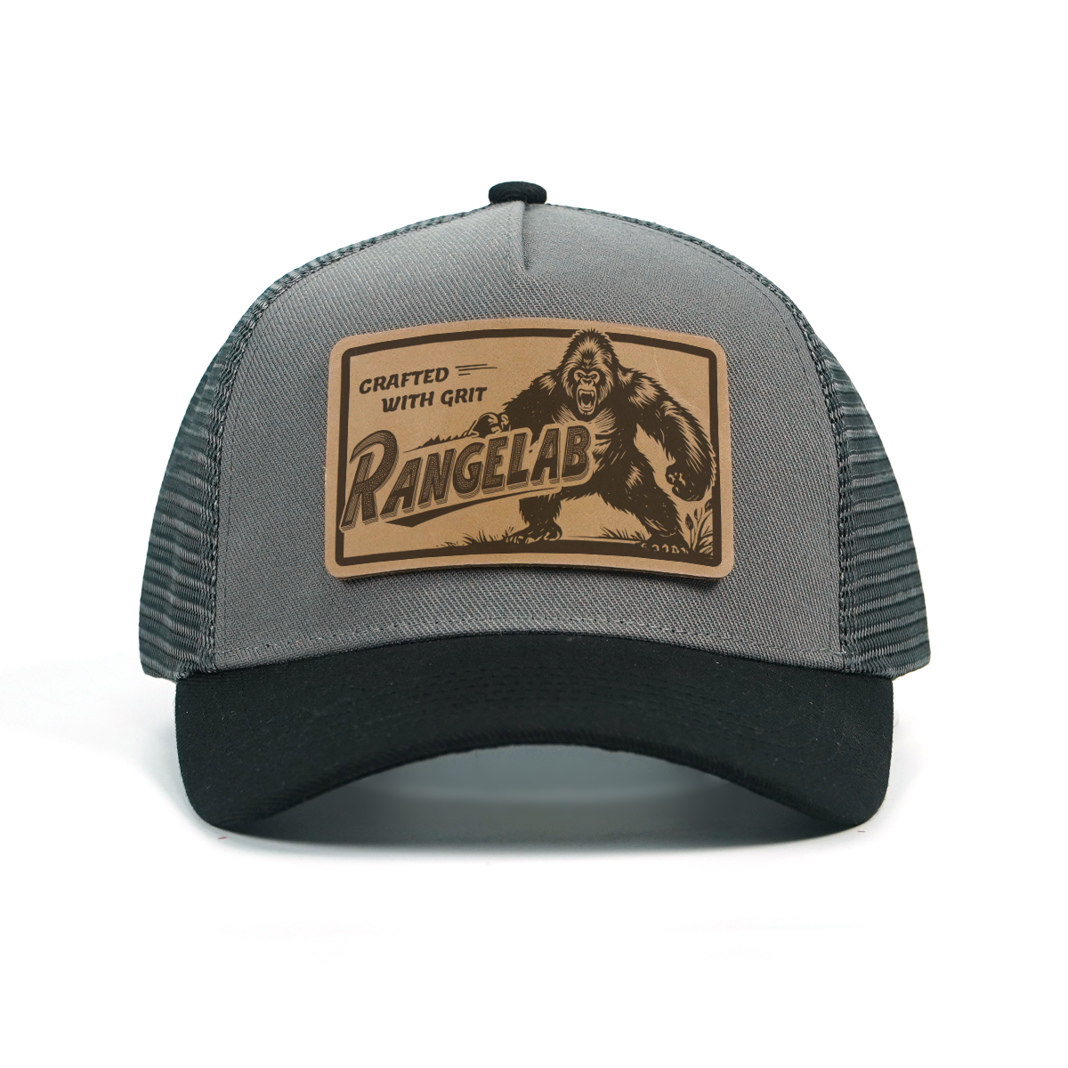 RANGELAB Premium Leather Patch Trucker Hat – Animal Series (Tiger, Gorilla, Eagle, Crocodile, Marlin)