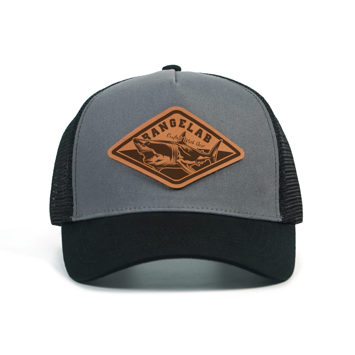 RANGELAB™ Leather Patch Trucker Hat – Premium Adjustable Snapback Cap for Men & Women | Outdoor Adventure Baseball Hat, Mesh Back, Crafted in USA