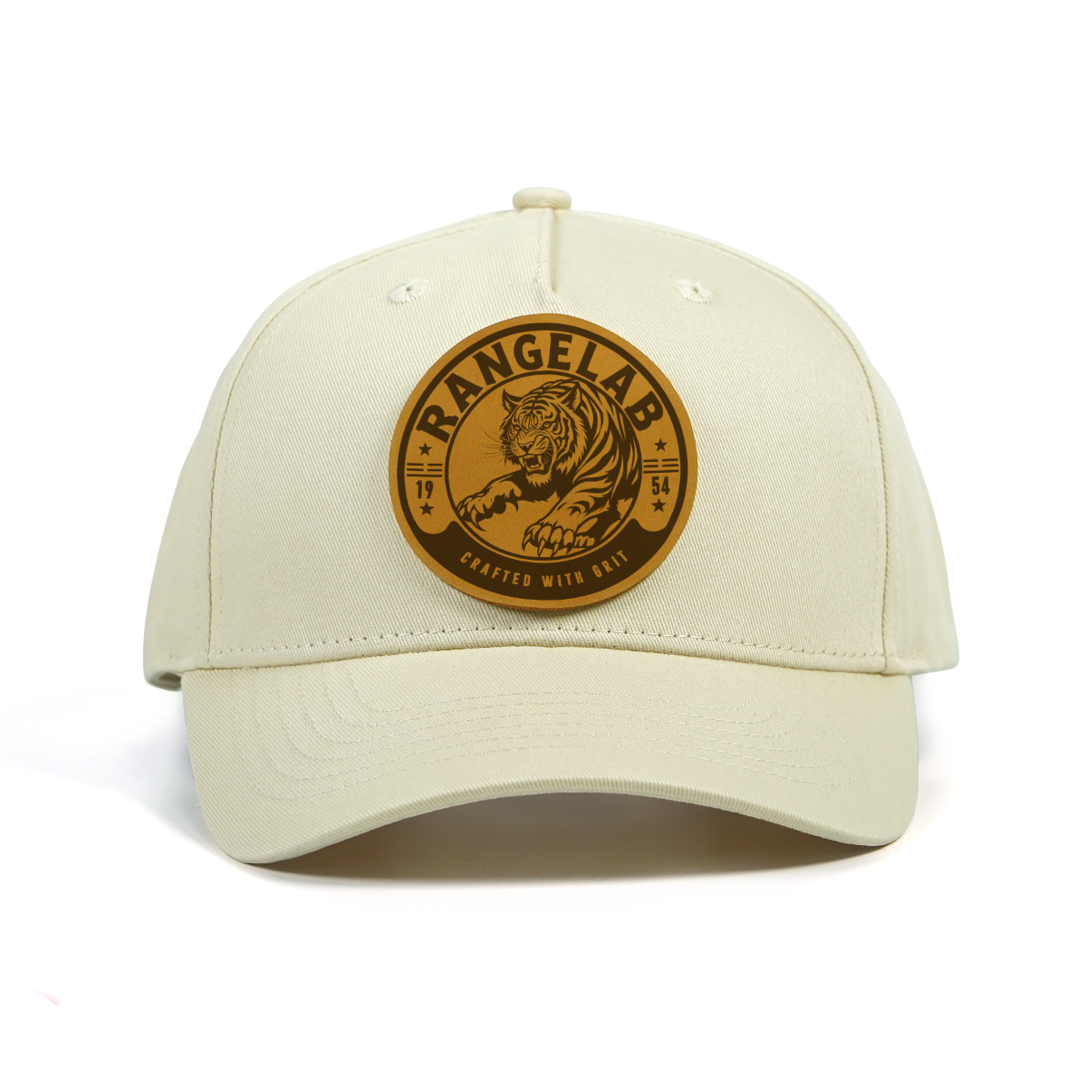 RANGELAB Premium Leather Patch Hat – Handcrafted Adventure Cap for Outdoor Lifestyle (Adjustable Snapback)