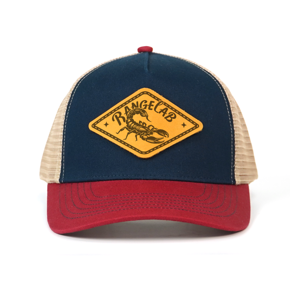 RANGELAB Leather Patch Trucker Hat – Vintage Adventure Cap for Outdoor Lovers