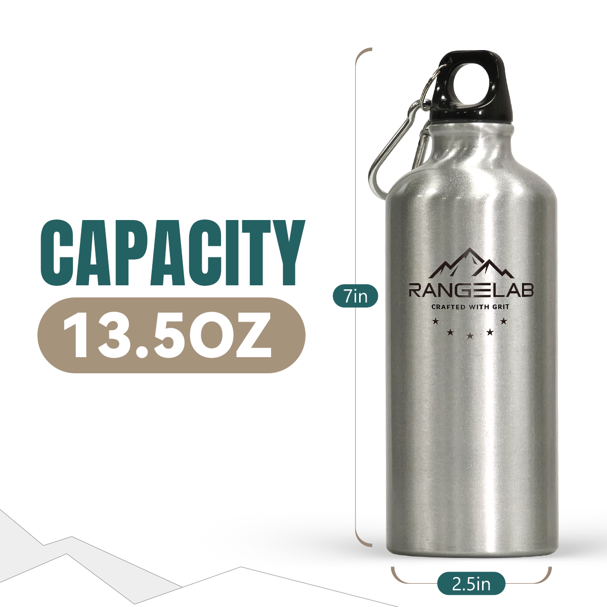 RANGELAB Outdoor Aluminum Sports Water Bottle - 13.5 oz