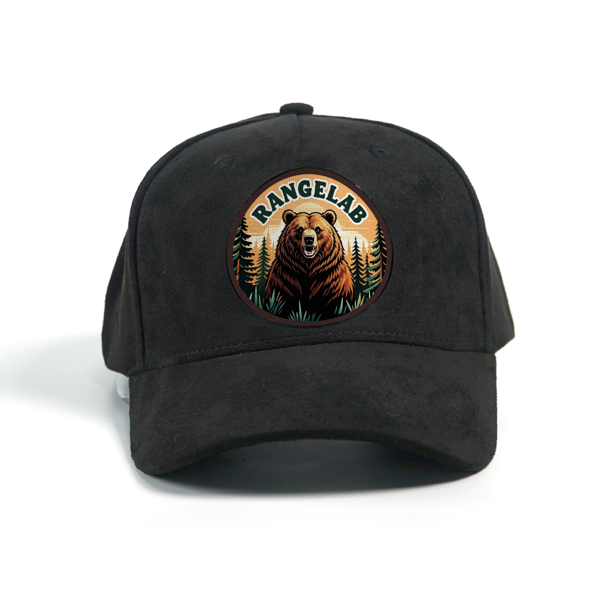 RANGELAB Trucker Cap – Crafted with Grit | Wildlife Leather Patch Adventure Hat (Lion & Bear Design)