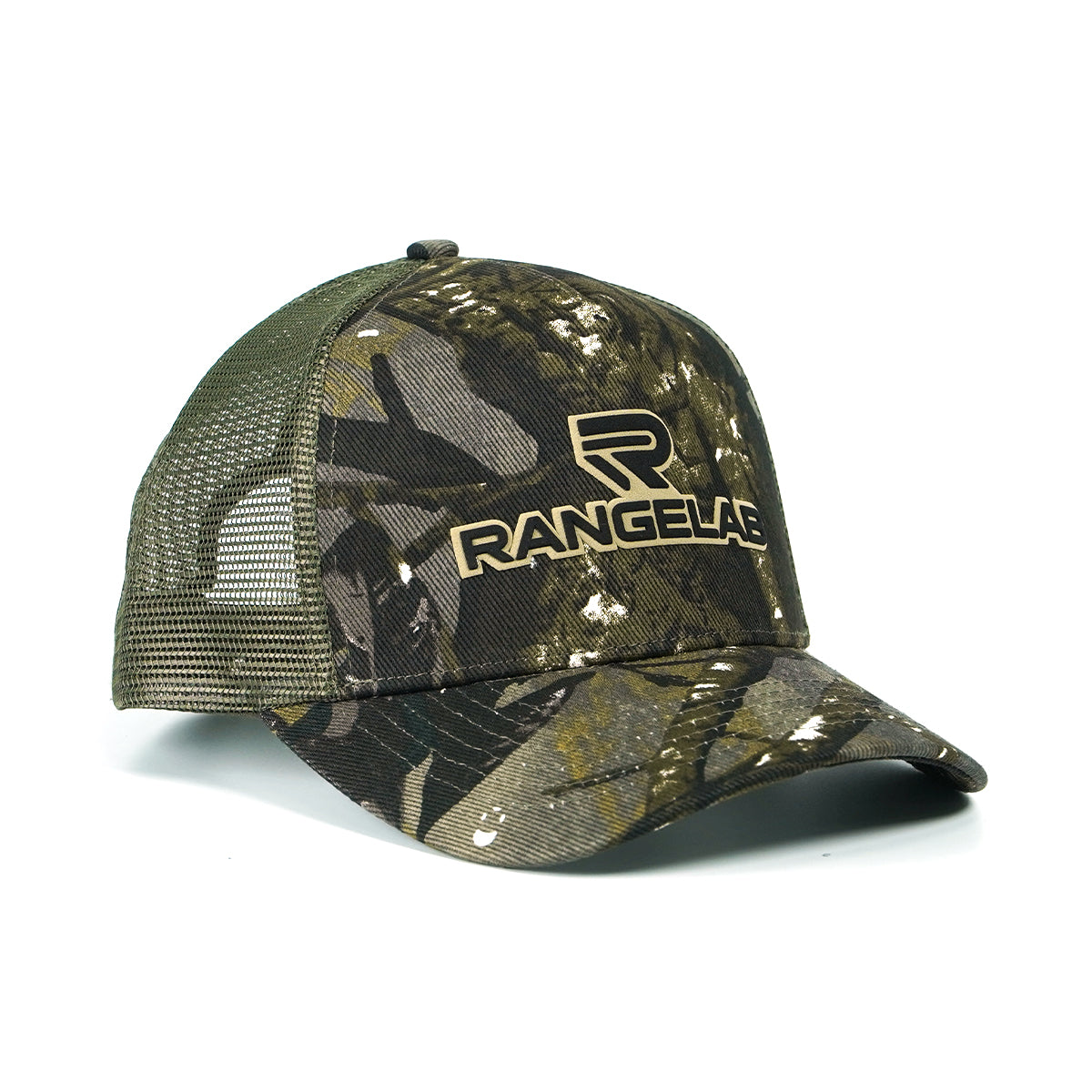 RANGELAB Camo Trucker Hat – Outdoor Adventure Mesh Cap for Men & Women | Adjustable Snapback Hunting Hat